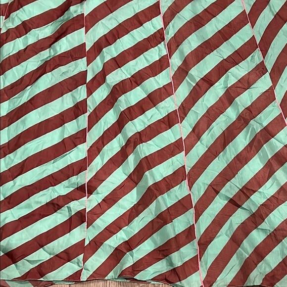 Anupamaa 100% Silk Striped Green Anthropologie Terra Women's Maxi Skirt Size Med - Picture 6 of 8